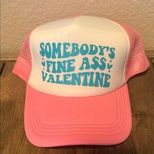 Pink and White Valentine's Trucker Hat